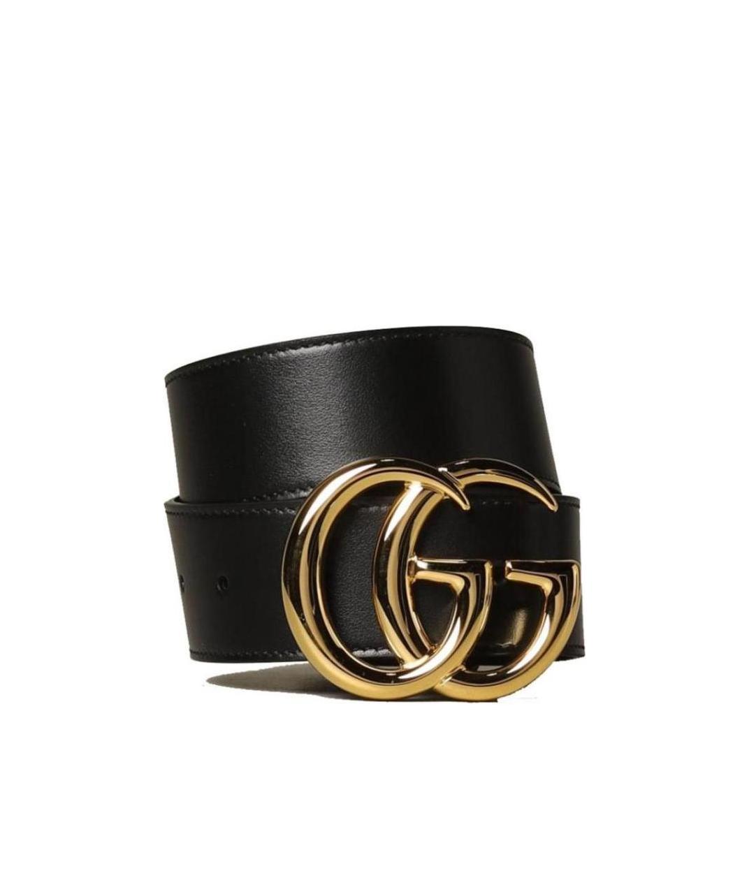 Gucci Gg Leather Belt In Black