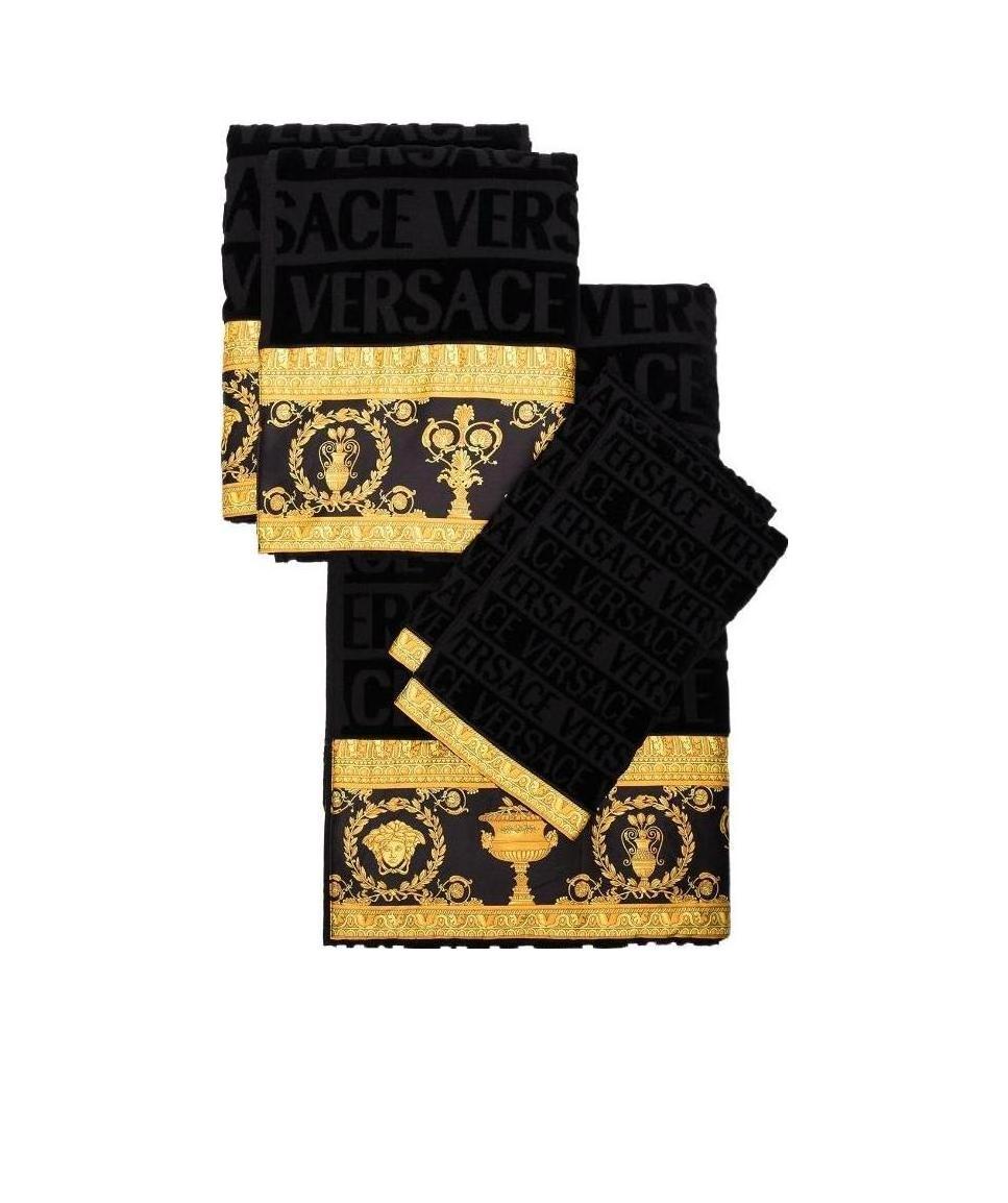 Versace I Love Baroque Towel Set (set Of Five) In Black