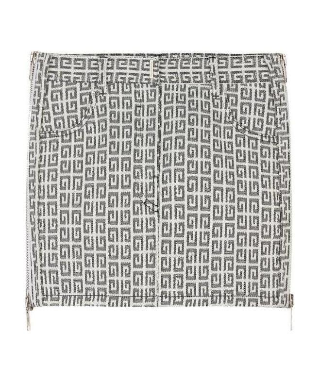 Givenchy Monogram-pattern Miniskirt In Brown