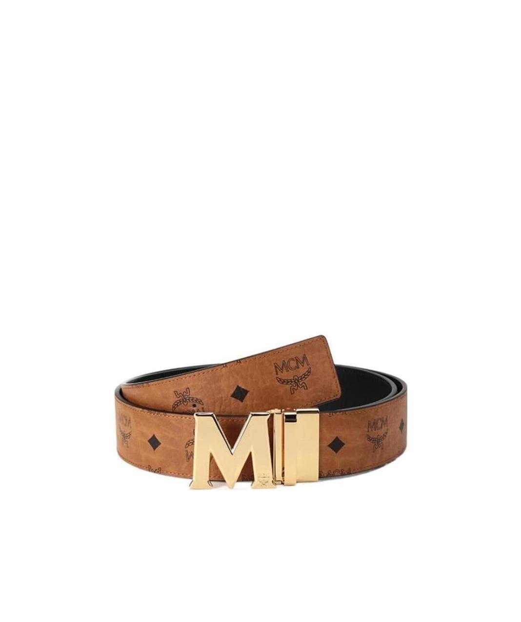 Mcm Claus M Reversible Belt In Visetos In Brown