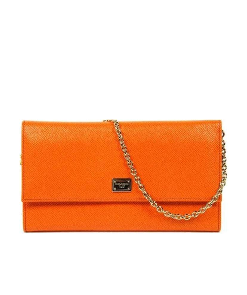 Dolce & Gabbana Logo Details Satchel In Orange