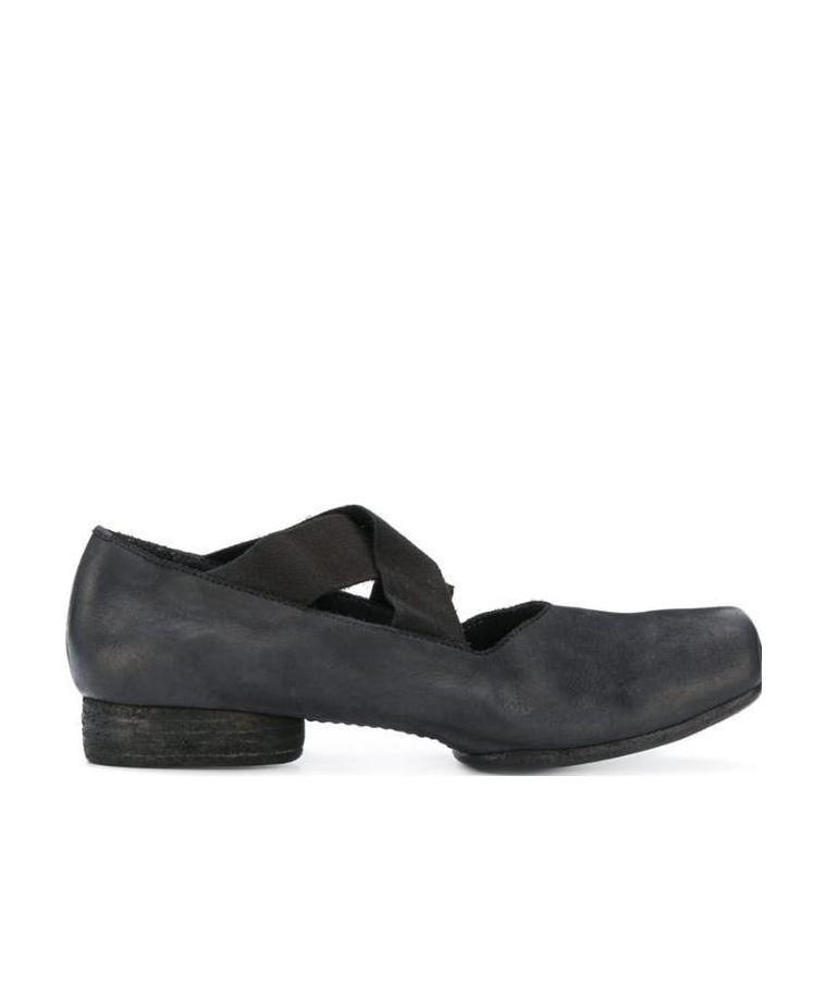 Uma Wang Leather Ballerinas In Black