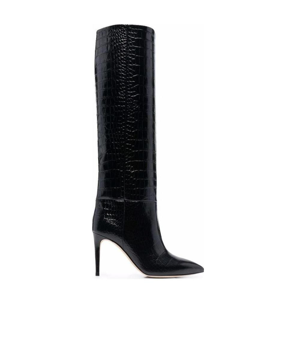 Paris Texas Crocodile-embossed Boots In Black