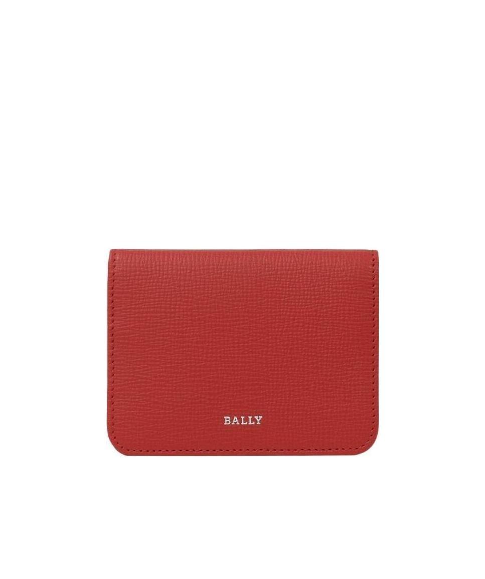 Bally Logo Details Card Bag In Red
