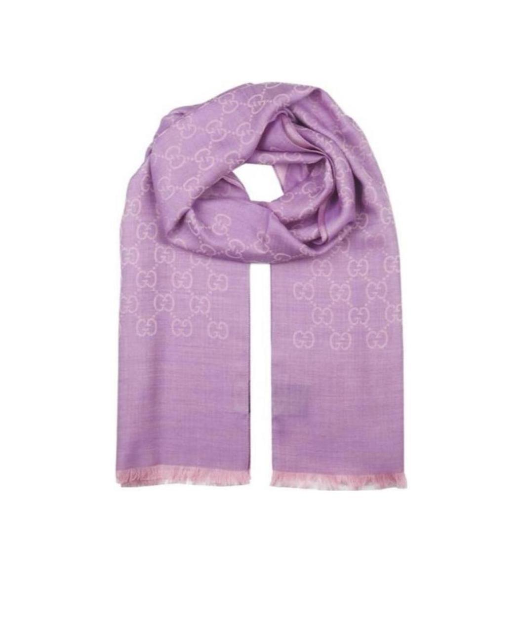 Gucci Double G Double-sided Fringed Scarf In Pink