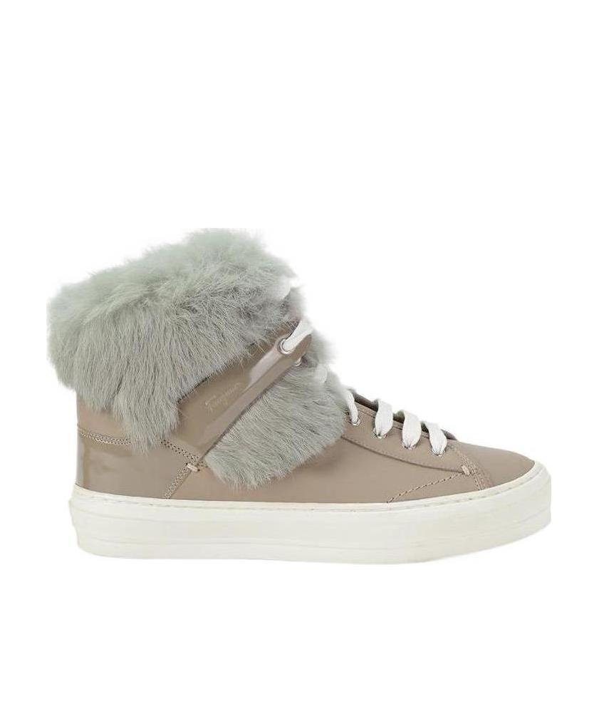 Ferragamo Lace-up Boots In Gray