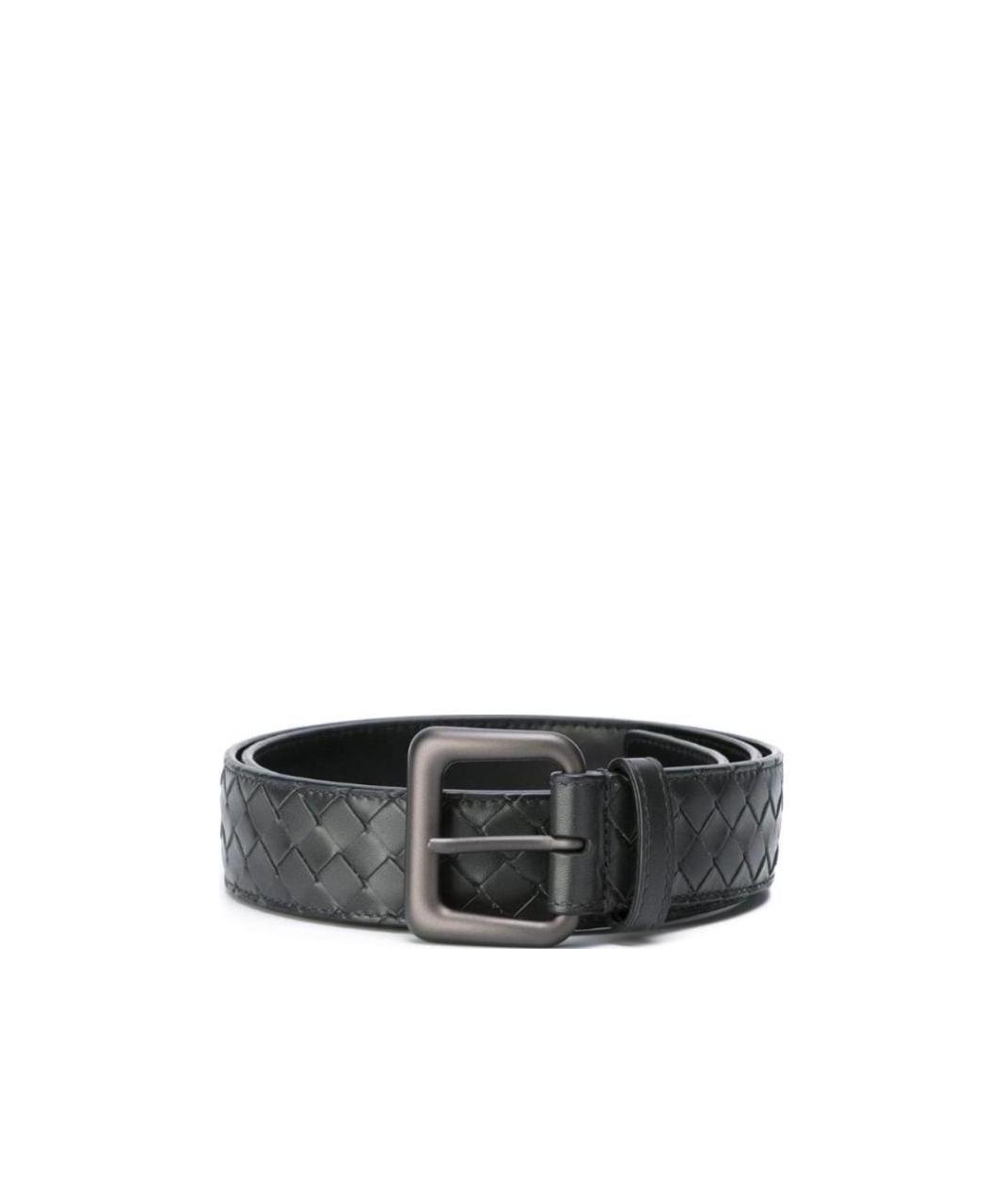 Bottega Veneta Intrecciato Weave Belt In Black