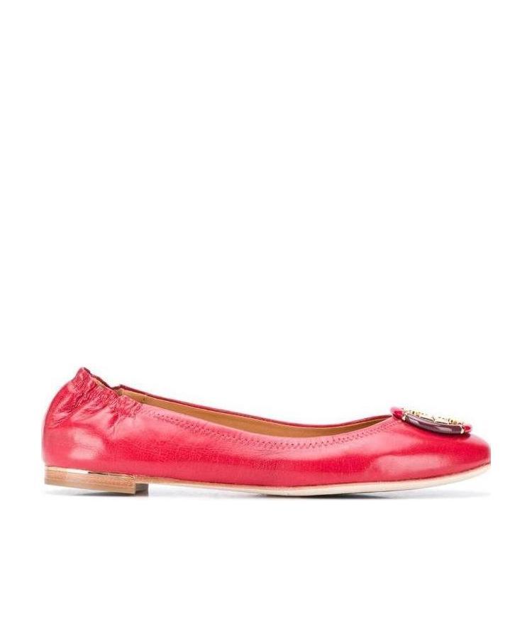 Tory Burch Round-head Flat Shoes In Red