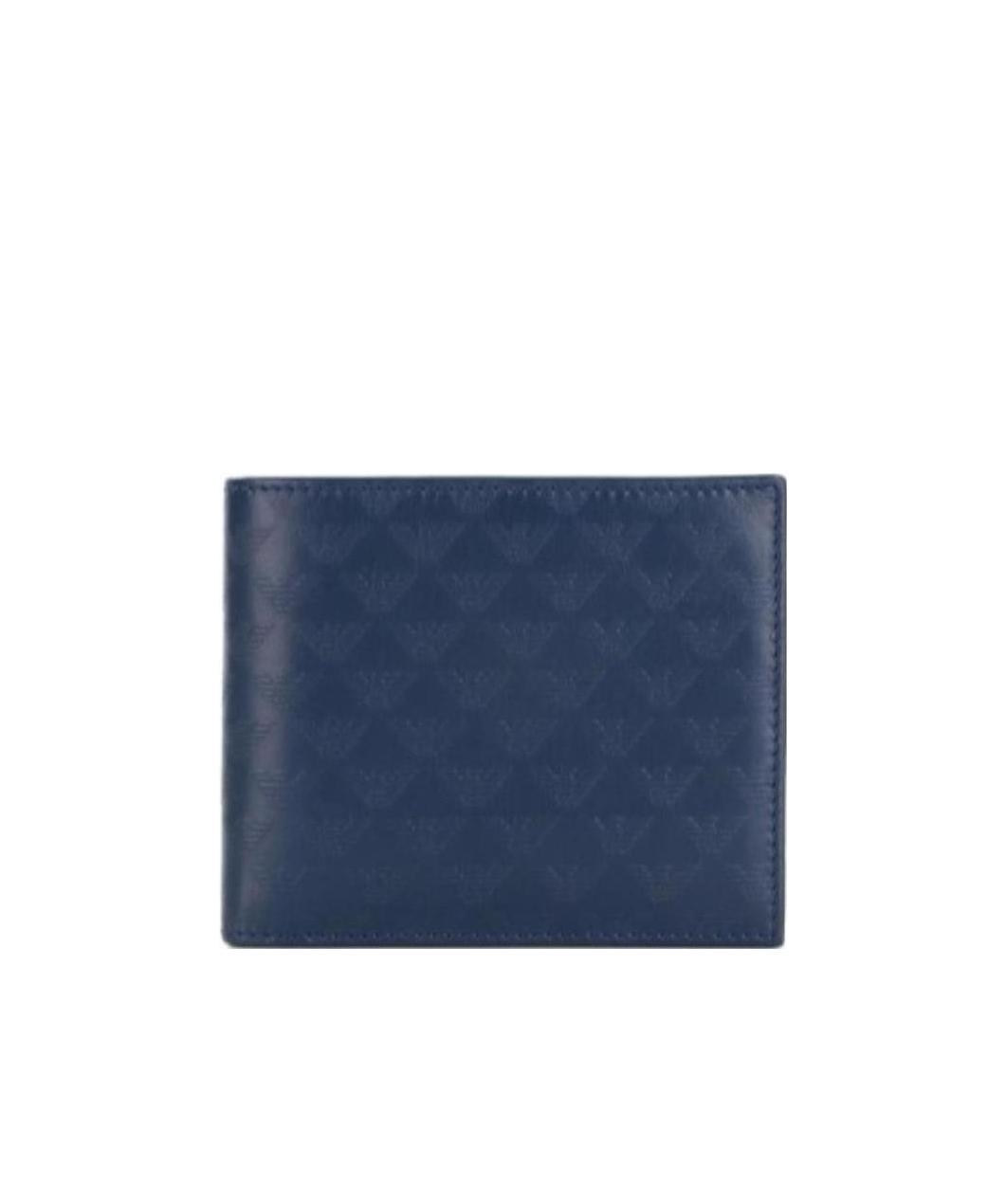 Emporio Armani Logo Details Wallet In Blue