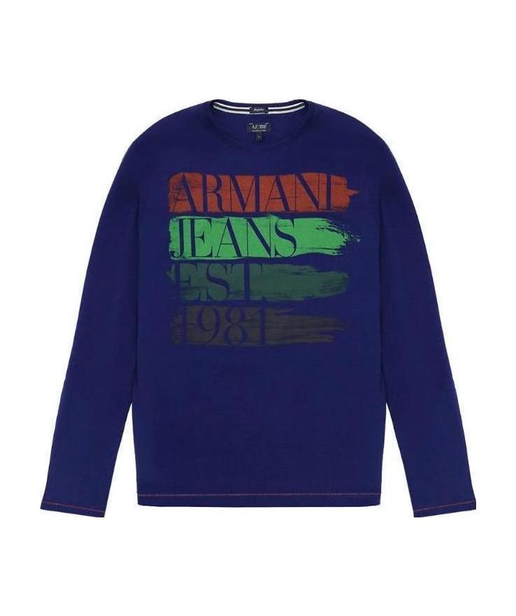 ARMANI JEANS T-SHIRT WITH ROUND NECK AND LONG SLEEVES