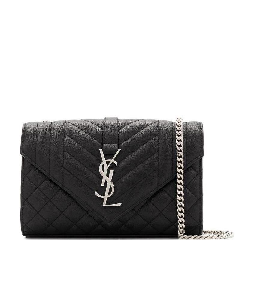 Saint Laurent Mini Crossbody Handbag With Silver Logo Accents In Red