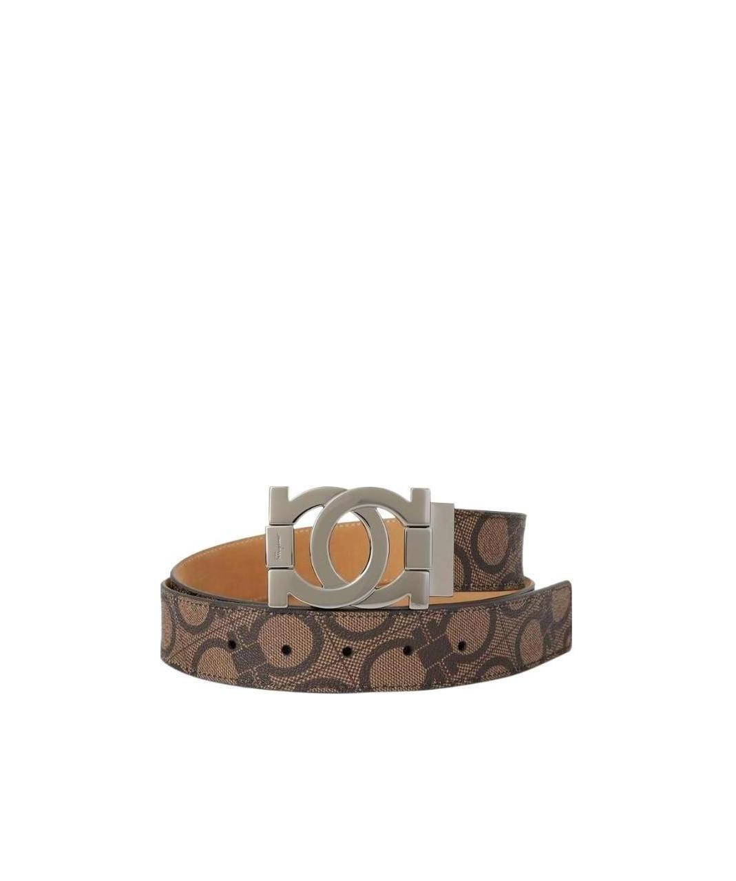 Ferragamo Logo Buckle Belt In Brown