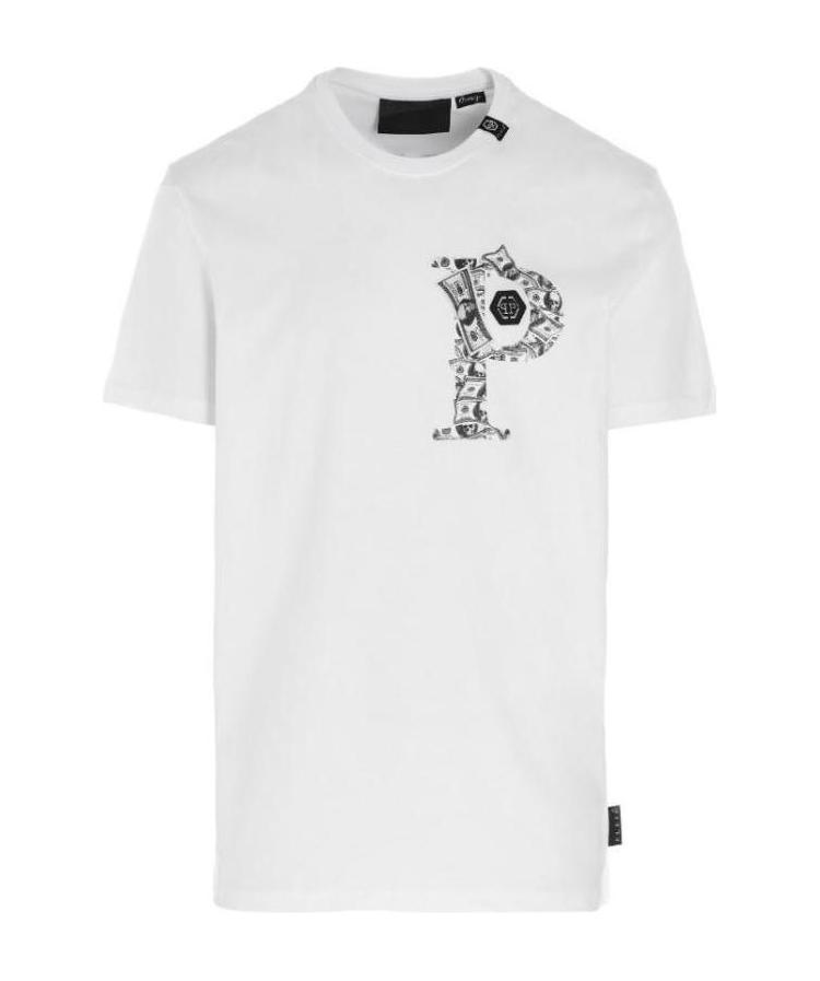 Philipp Plein Logo Pattern Printed T-shirt In White
