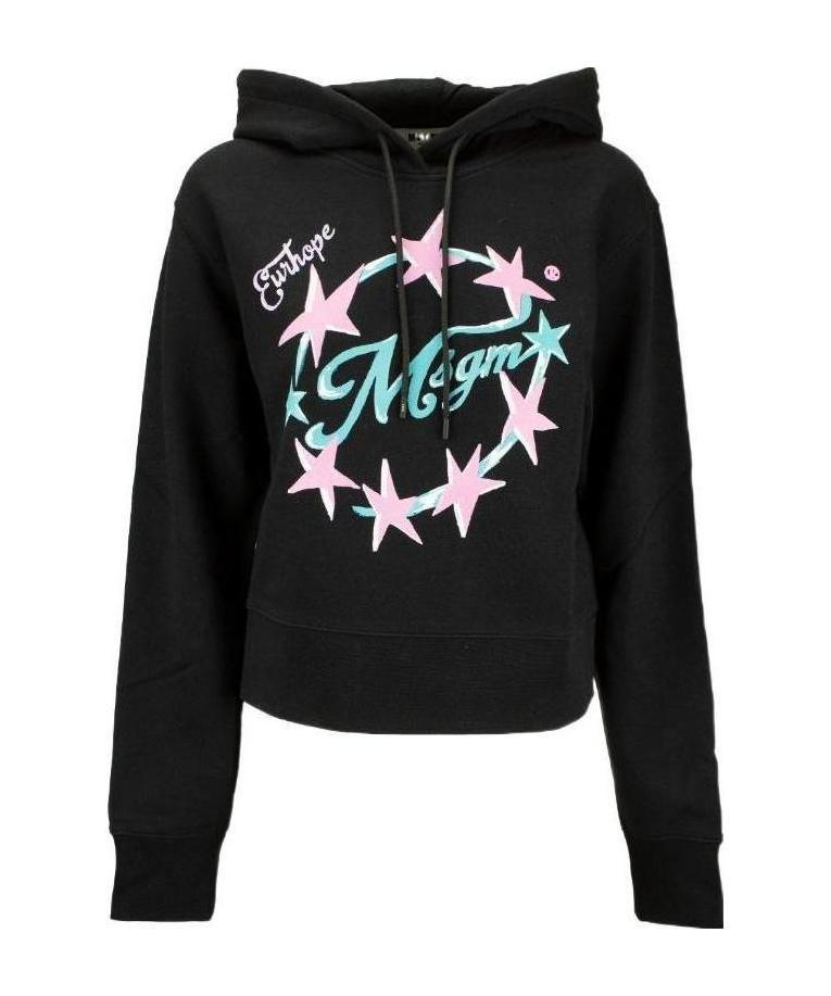 Msgm Logo-print Hoodie In Black