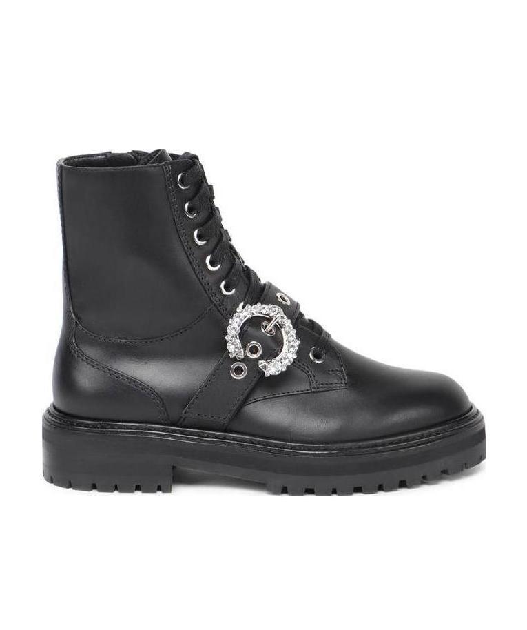 Jimmy Choo Cora Buckle Detail Ankle Boots In Black