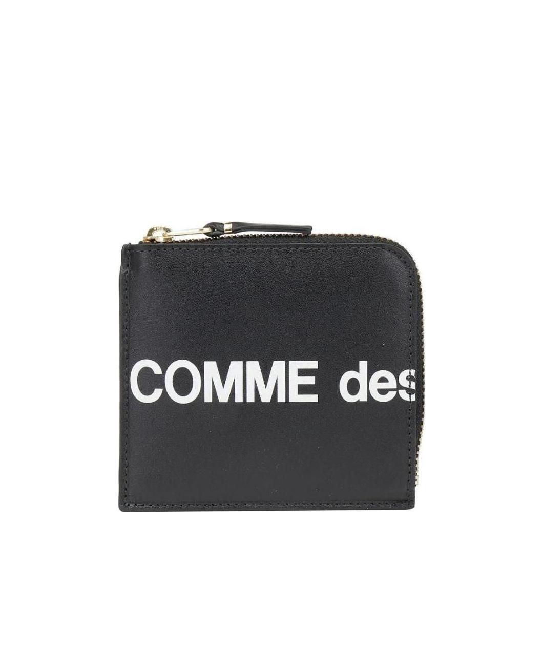 Comme Des Garçons Black Logo Wallet In Black