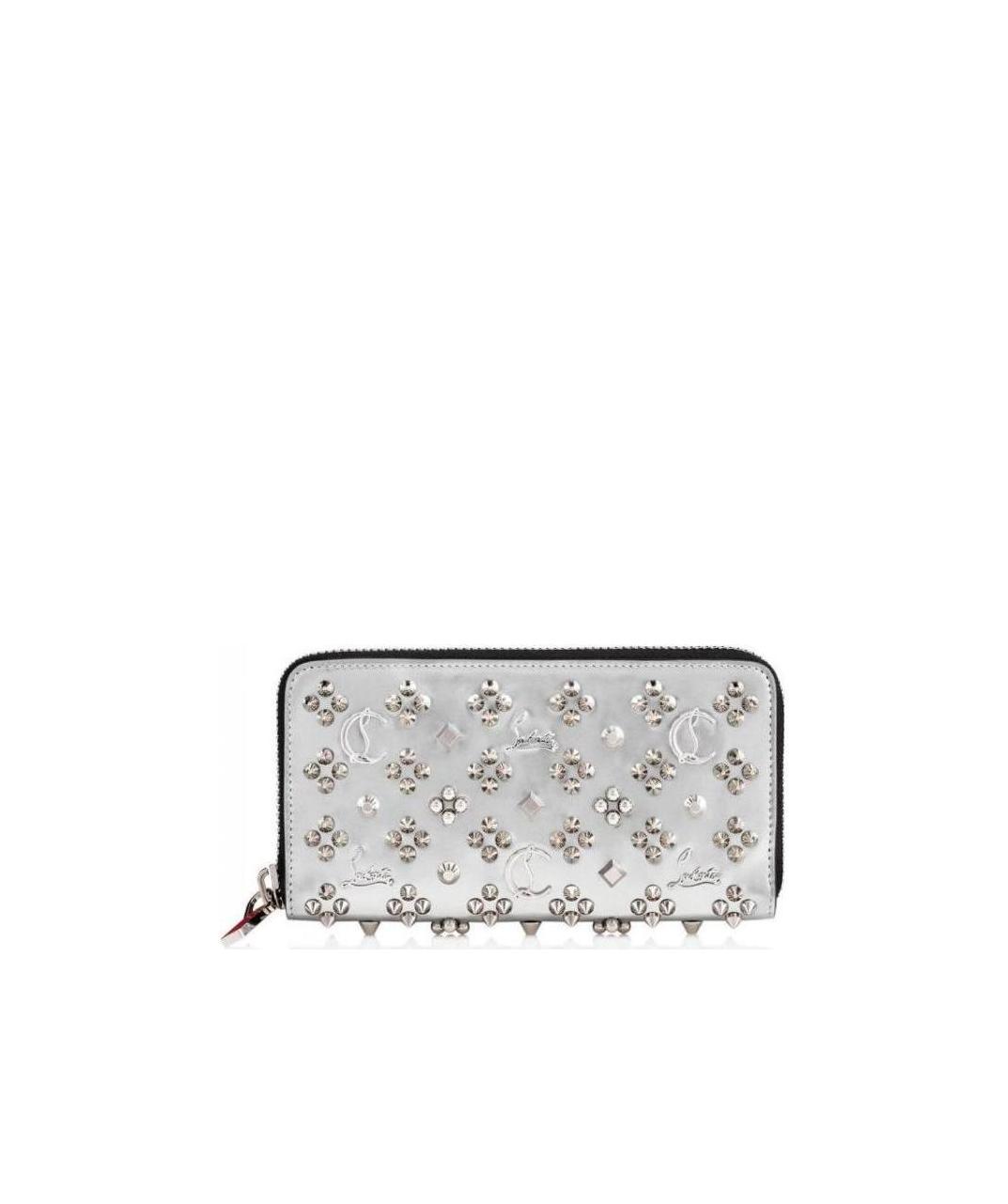 Christian Louboutin Rivet Zipper Purse In Metallic