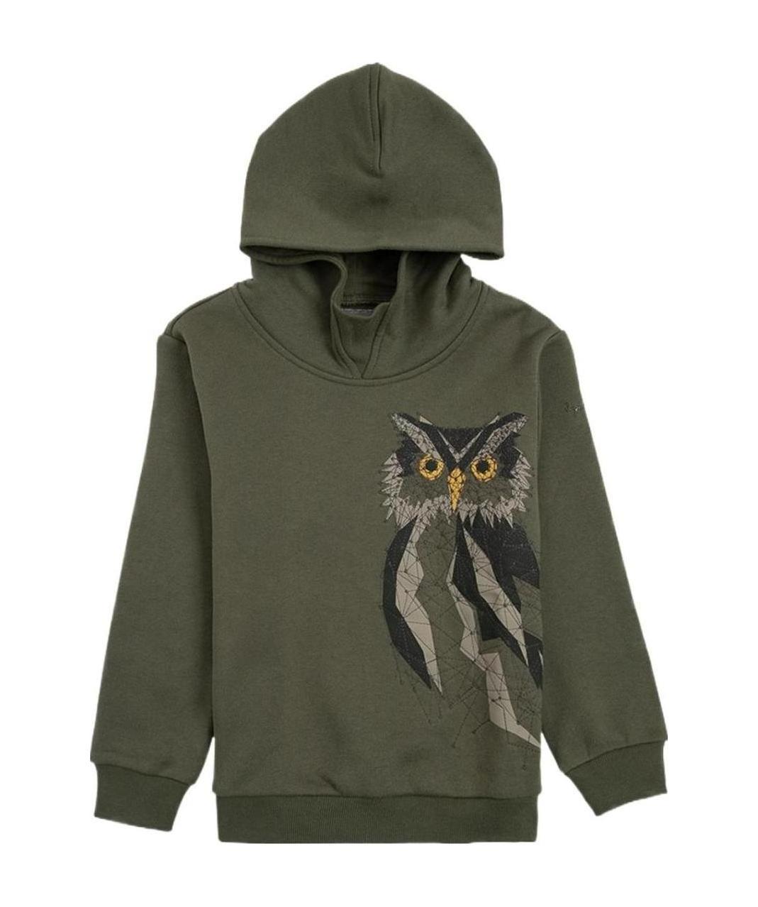 IL GUFO IL GUFO OWL PRINTED LONG-SLEEVED HOODIE