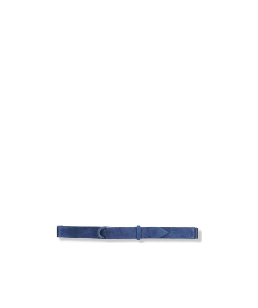 Orciani Double Buckle Ring Thin Belt In Blue
