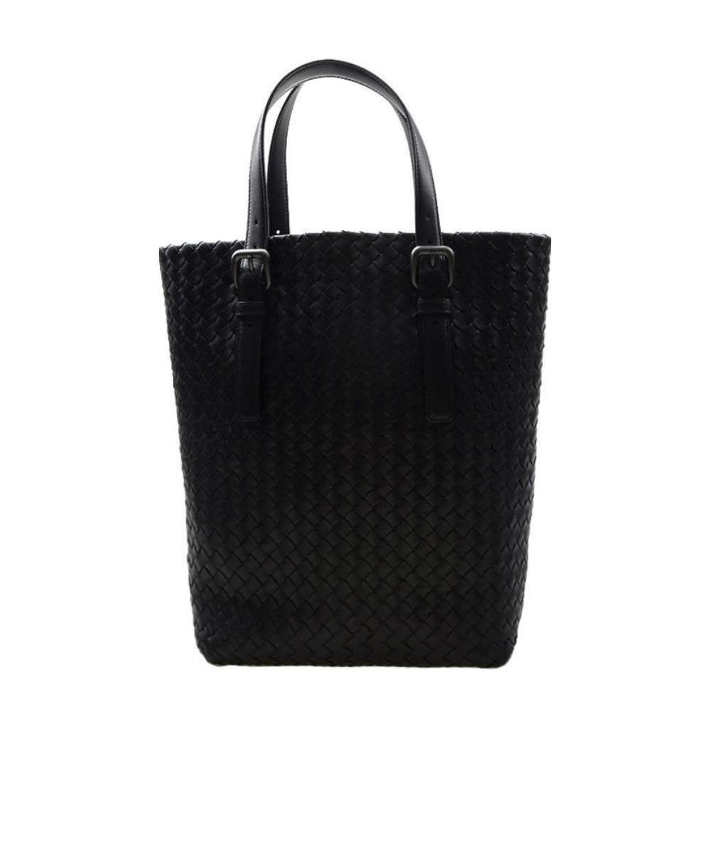 Bottega Veneta Knitted Detail Handbag In Black