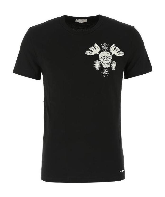 Alexander Mcqueen Skull-print Cotton T-shirt In Black