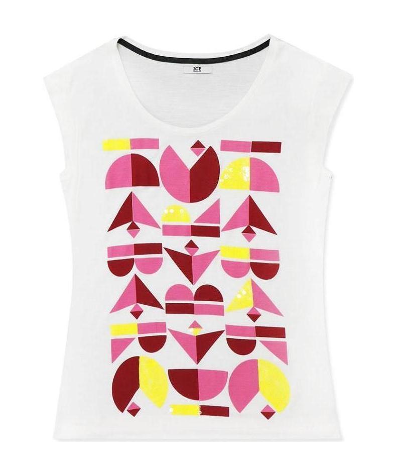 Shop Iceberg Printed Sleeveless T-shirt In White