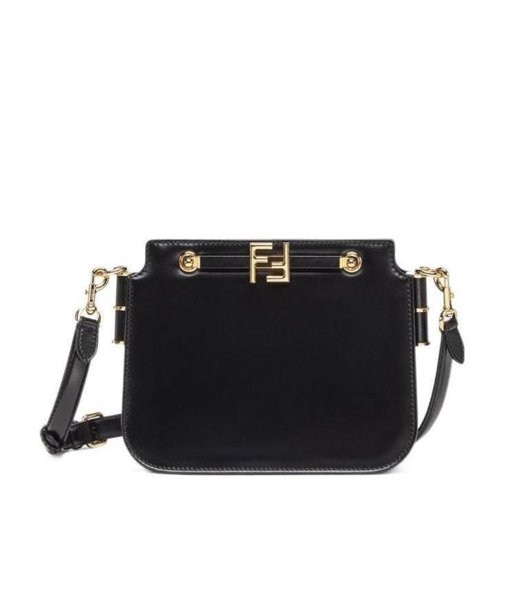 Fendi Ff Logo Touch Bag In Black