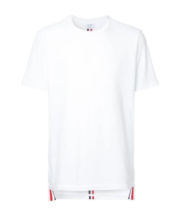 Thom Browne Central Striped T-shirt On The Back In White