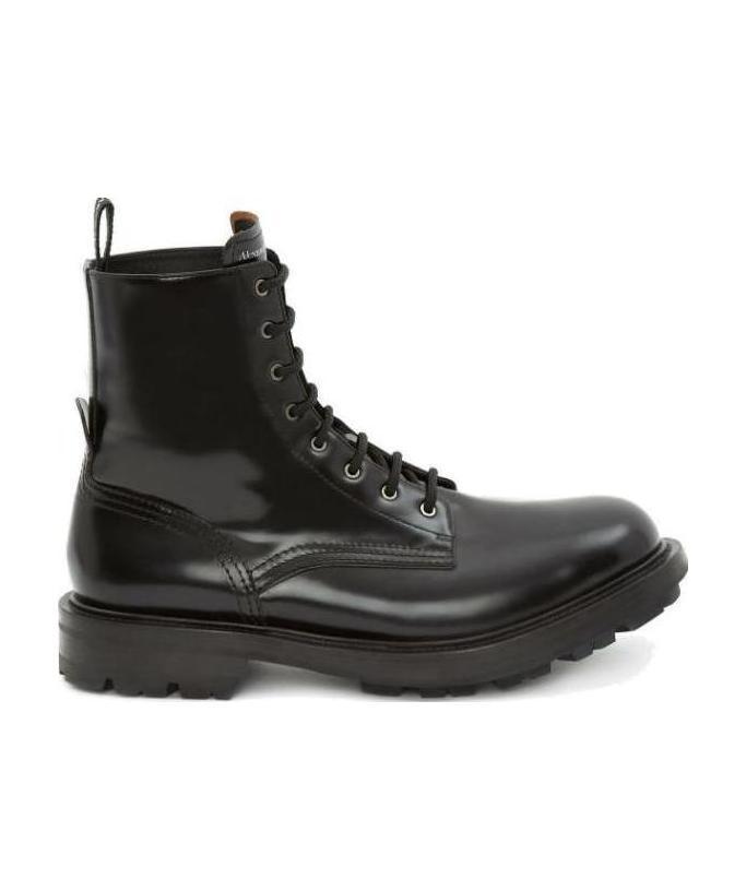 Alexander Mcqueen Leather Boot In Black