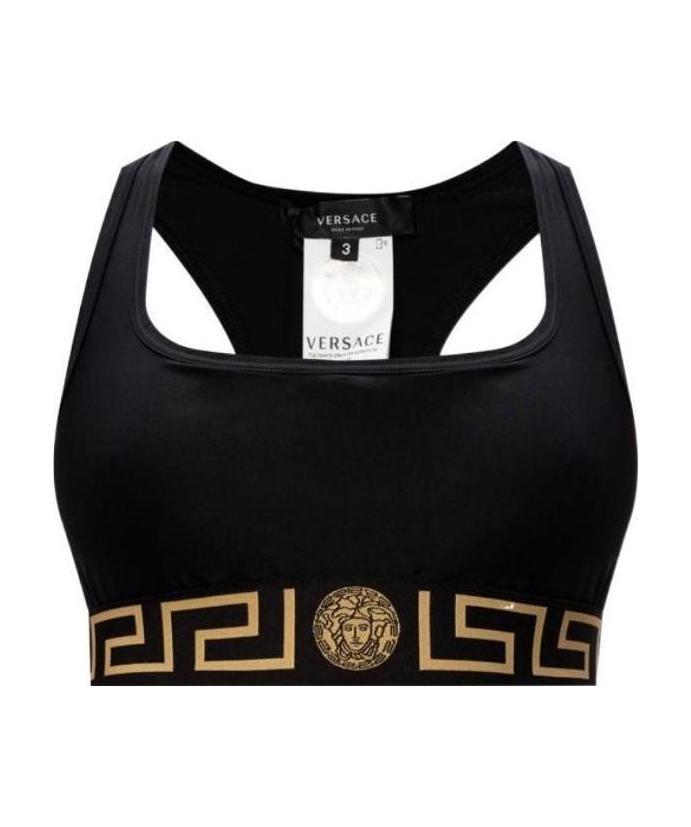 VERSACE GREEK KEY LOGO SPORTS BRA