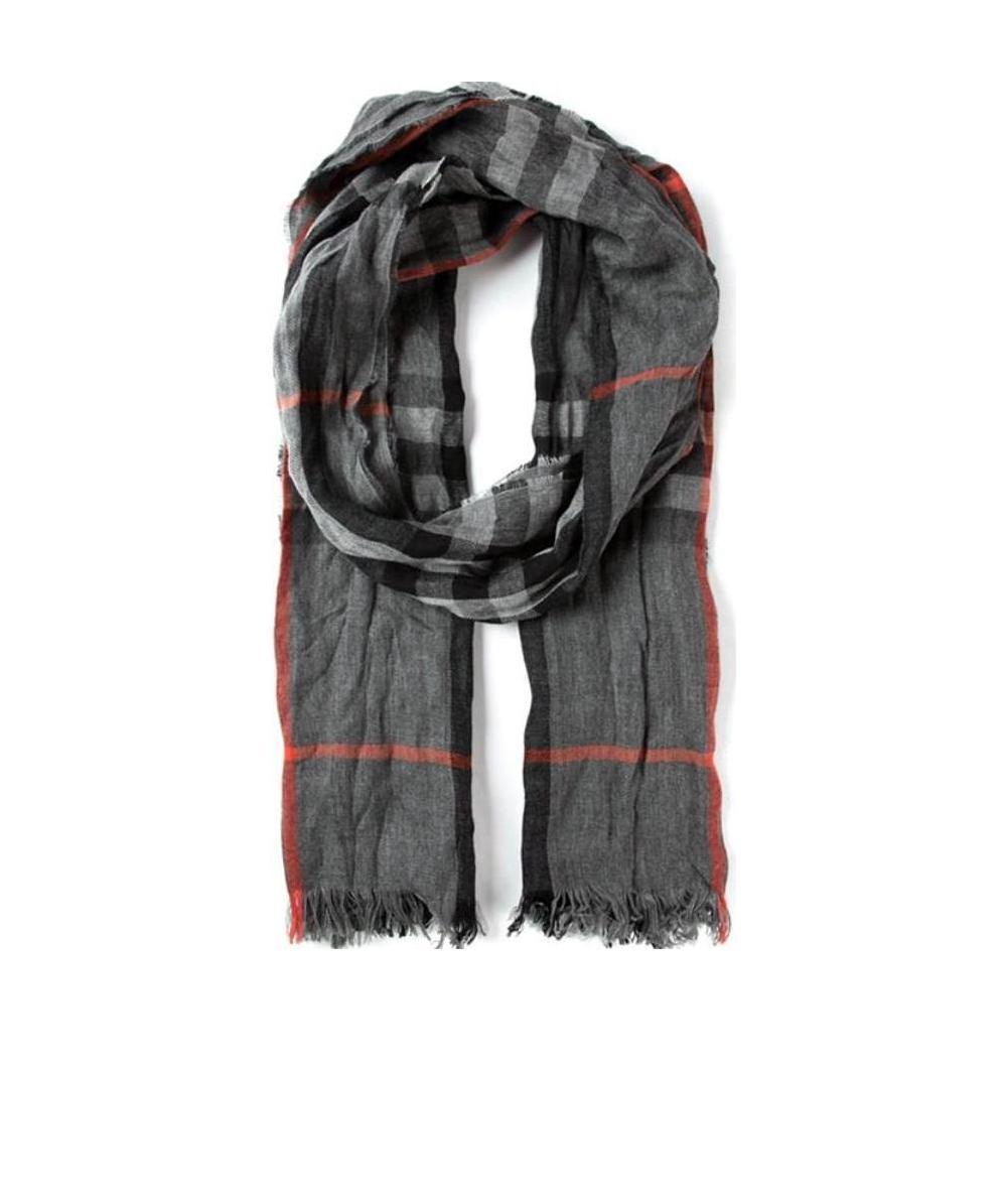 Burberry Checkered Scarf In Black