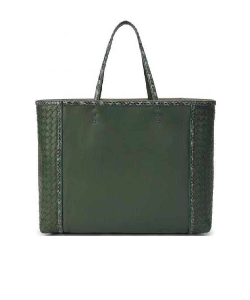 Bottega Veneta Logo Handbag In Green