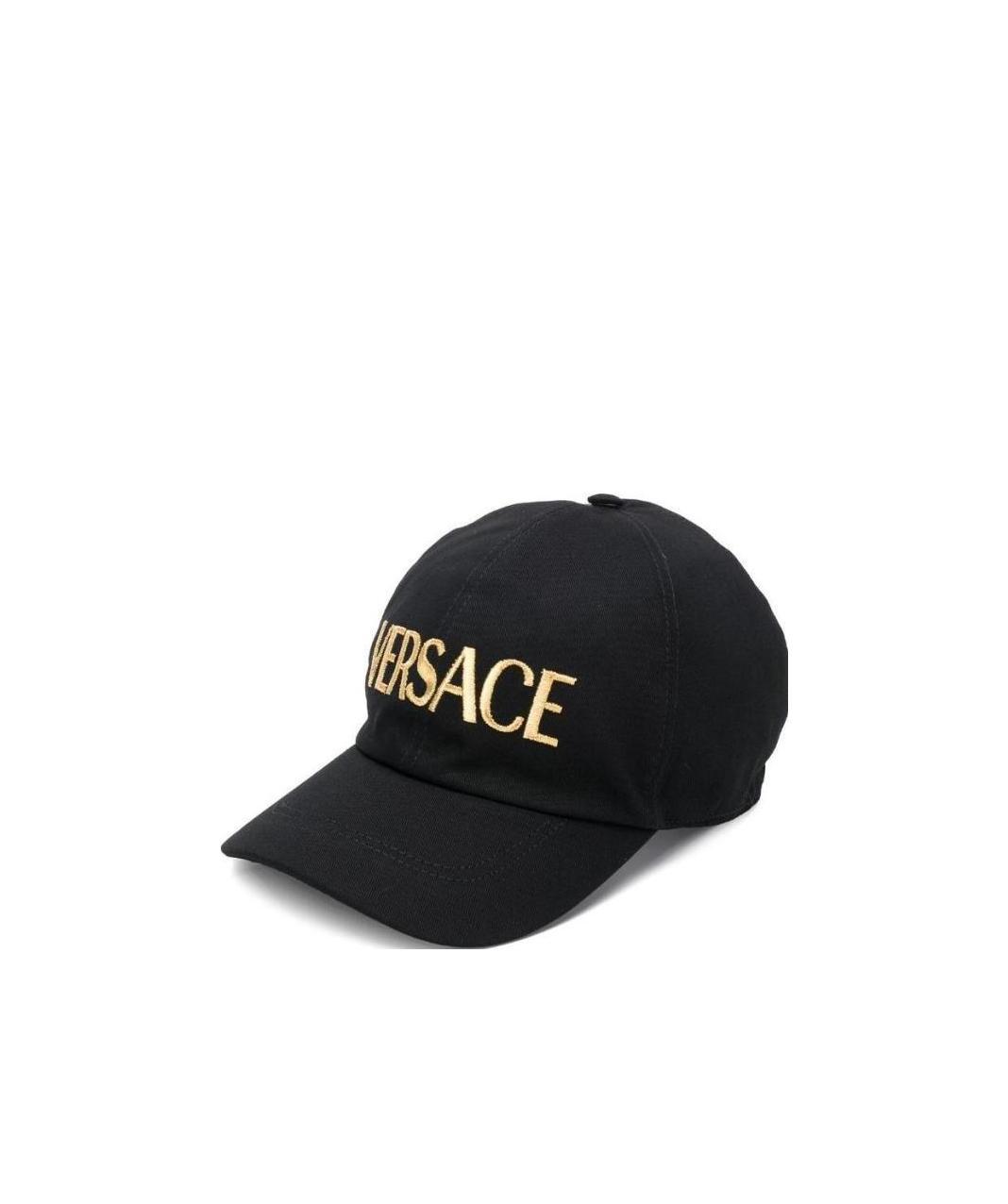 Versace Logo-embroidered Baseball Cap In Black