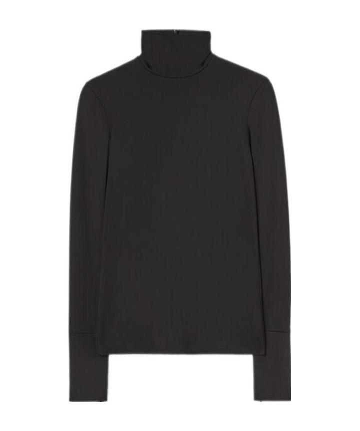 Shop Jil Sander High-neck Satin Top In Black