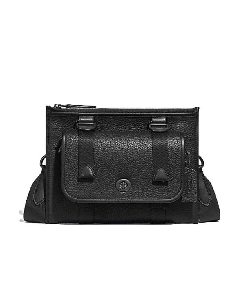 Coach Black Logo Shoulder Bag In Black