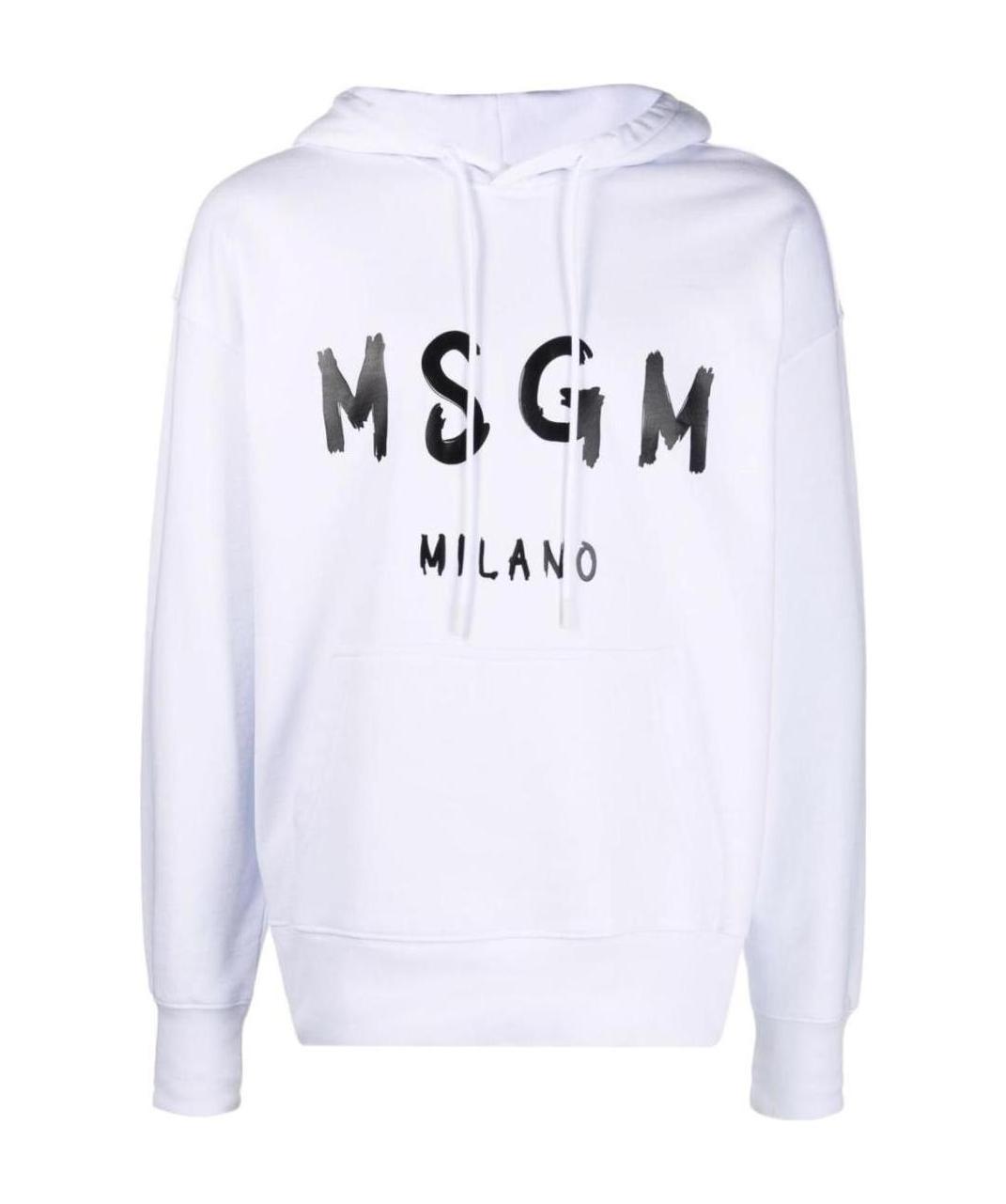 Msgm Logo-print Pullover Hoodie In White