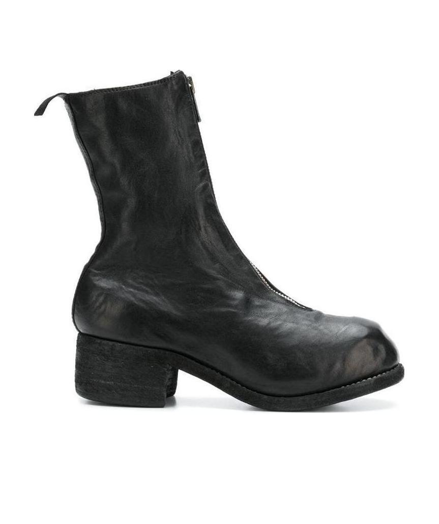 Guidi Rear-zip Horse Leather Boots In Black