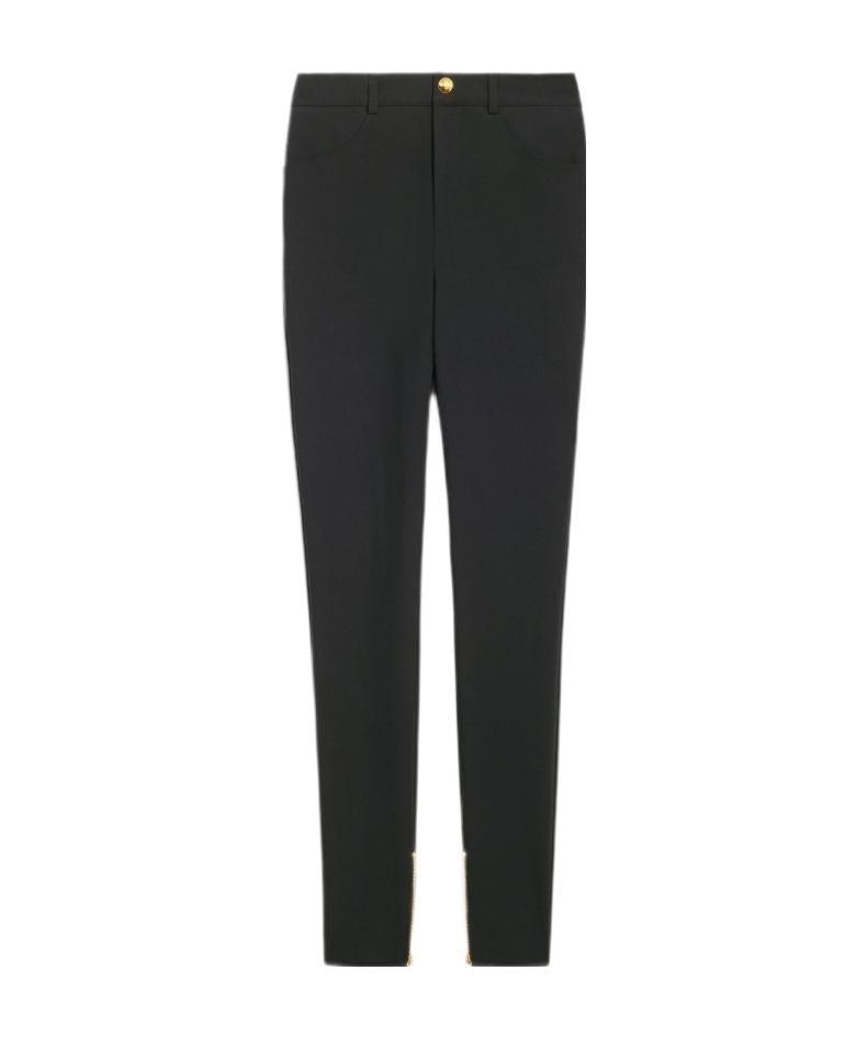Celine Riding Pants In Compact Wool In Black