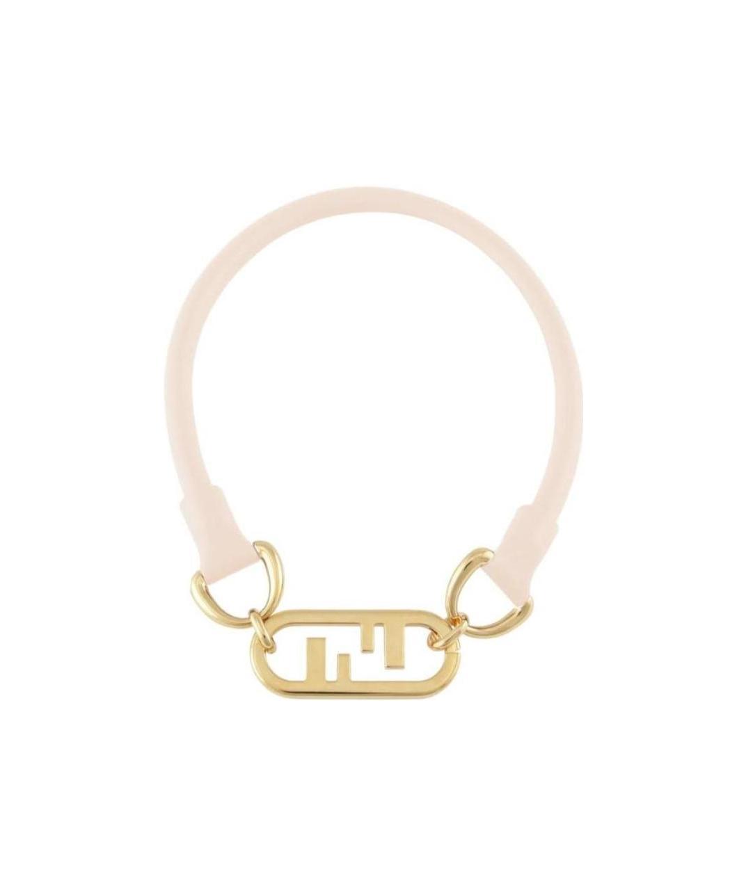 Fendi Logo Details Necklace In Yellow