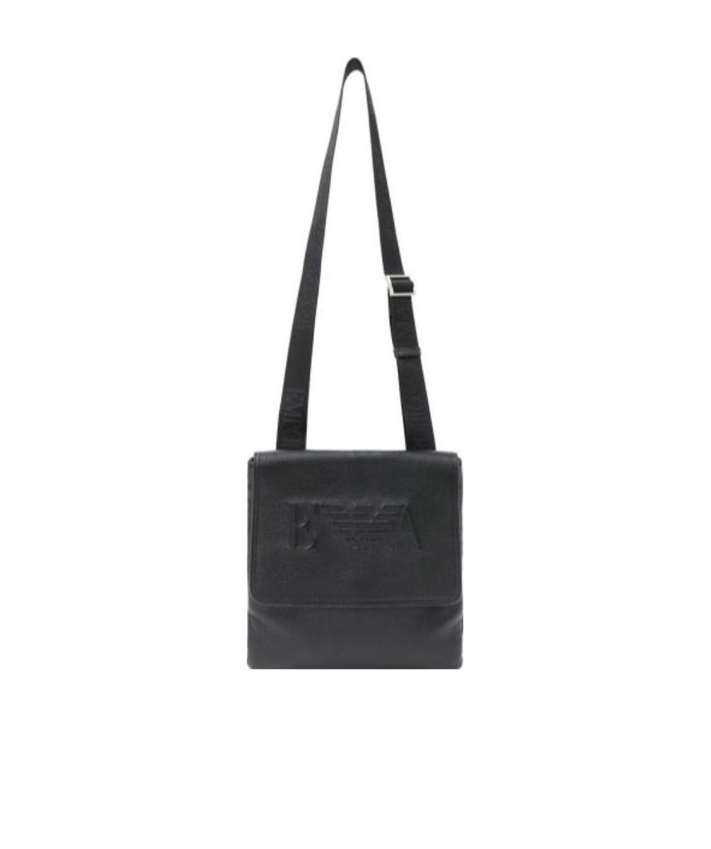 Emporio Armani Logo Details Satchel In Black