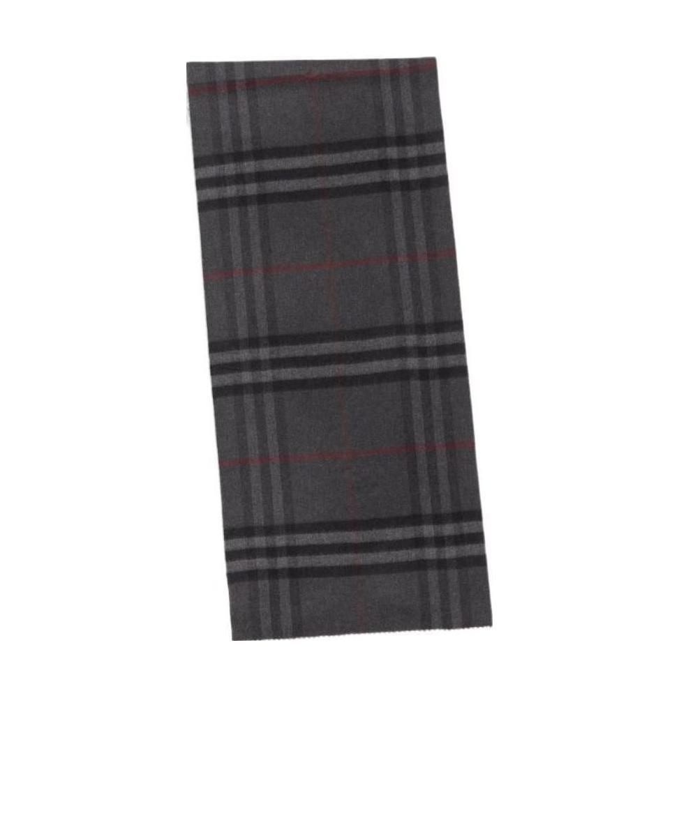 Burberry Reversible Check Cashmere Scarf In Charcoal-grey