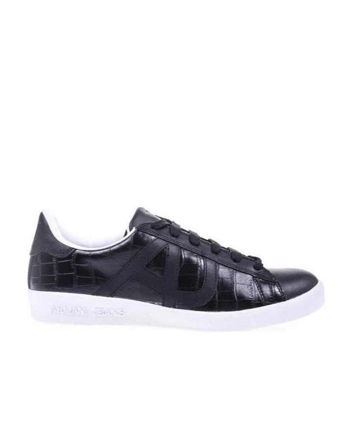 ARMANI JEANS BLACK LOGO CASUAL SNEAKERS