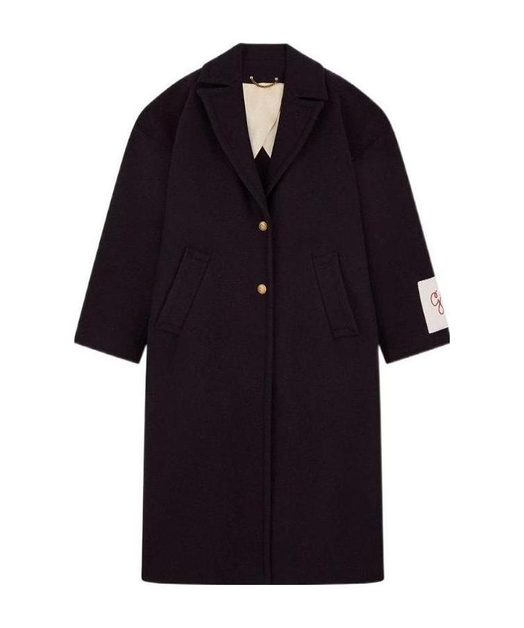 Golden Goose Single-breasted Cocoon Coat In Black