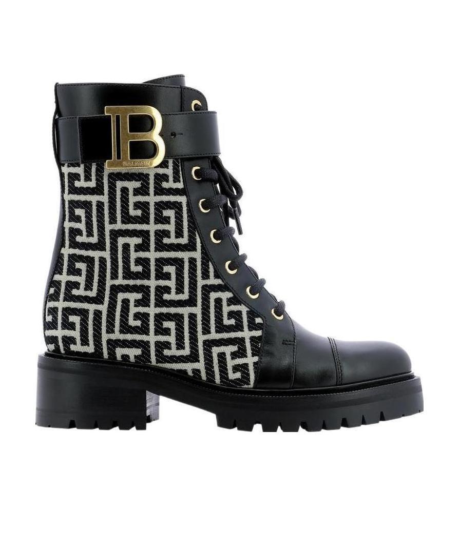 Balmain Ranger Romy Monogram Boots In Black