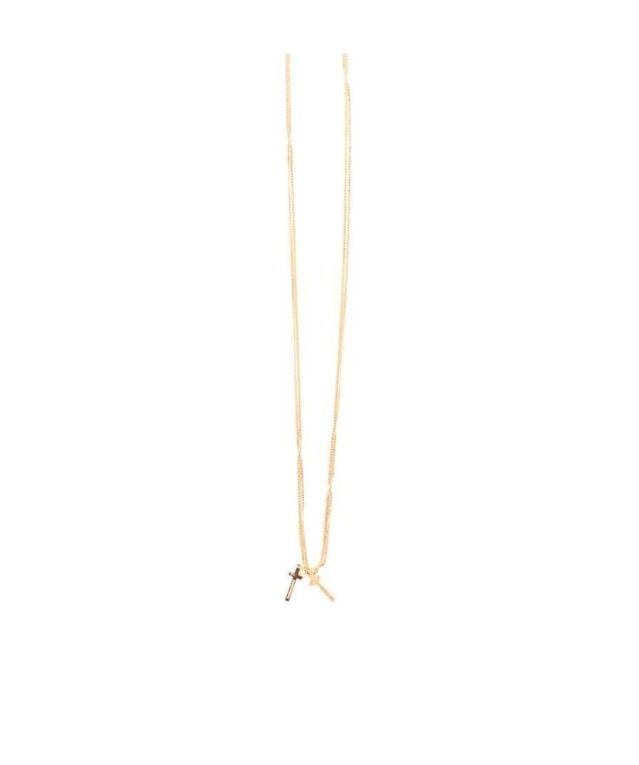 Dsquared2 Double Cross Pendant Necklace In Yellow