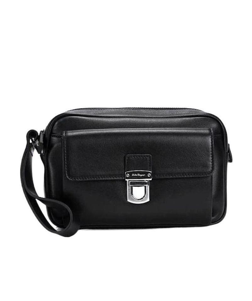 FERRAGAMO LOGO DETAILS CLUTCH 