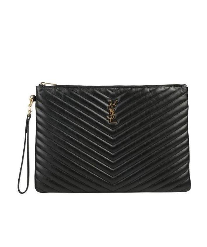 SAINT LAURENT MONOGRAM QUILTED DOCUMENT HOLDER
