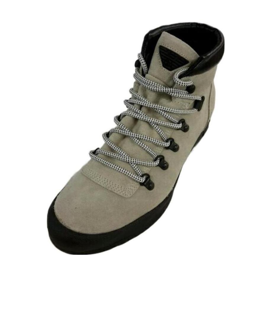 EMPORIO ARMANI LOGO-LACING HIGH-TOP CASUAL SNEAKERS