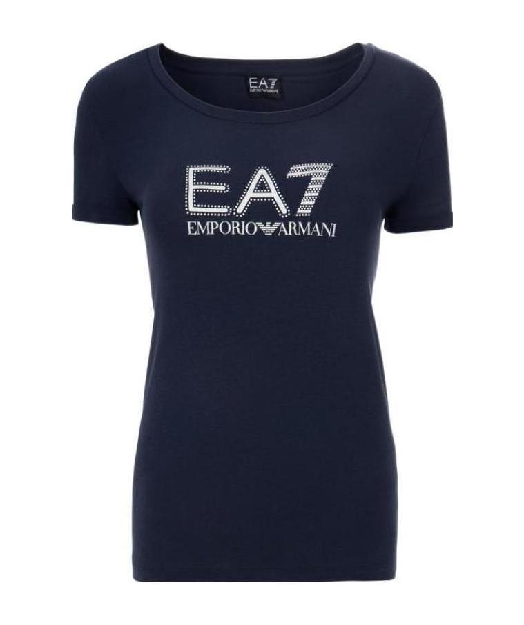 Ea7 Logo T-shirt In Black