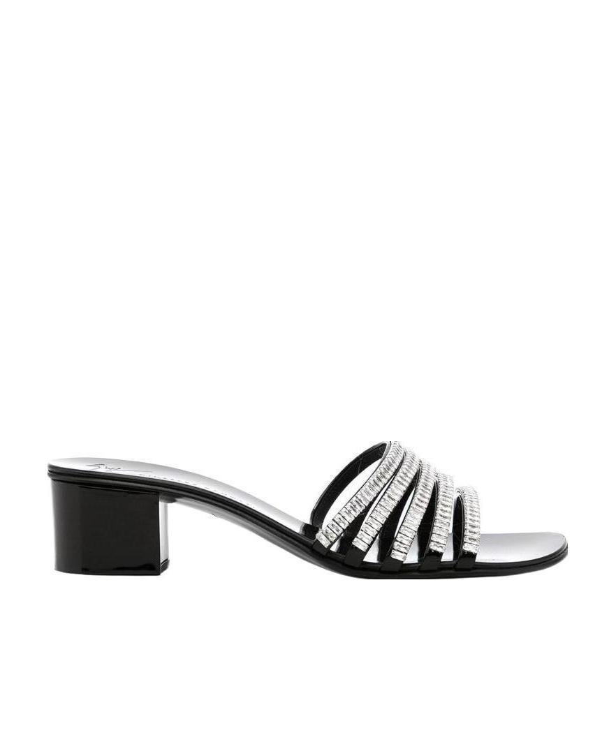 Giuseppe Zanotti Crystal Inlaid High-heeled Sandals In Black